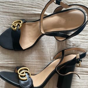 Marmont Leather Block-Heel Sandals